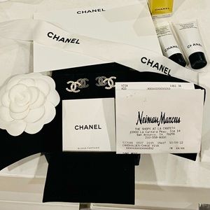 Chanel “Double Trouble” 100% Authentic Crystal & Black Strass Climber Earring.